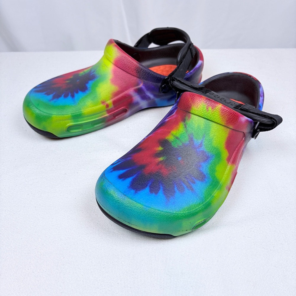 Crocs LiteRide Clogs Rainbow Tie Dye Slip On Shoes Womens 10 Mens 8  Max Boho!